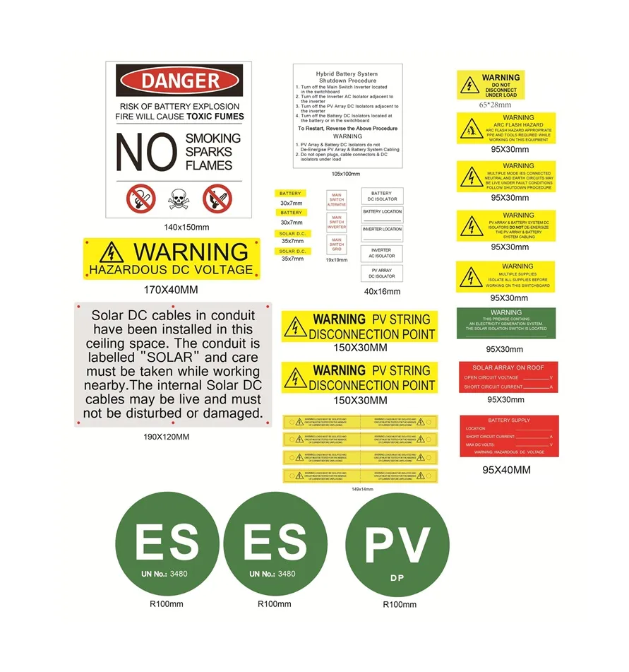 Solar + Battery Label Set