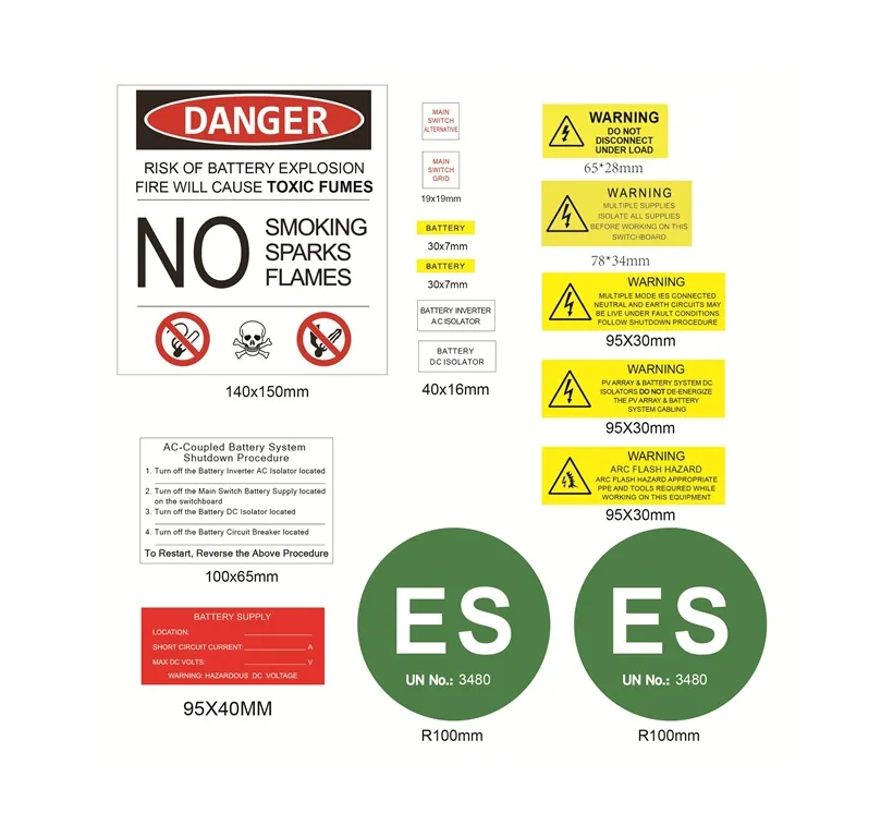 Battery Only Label Set