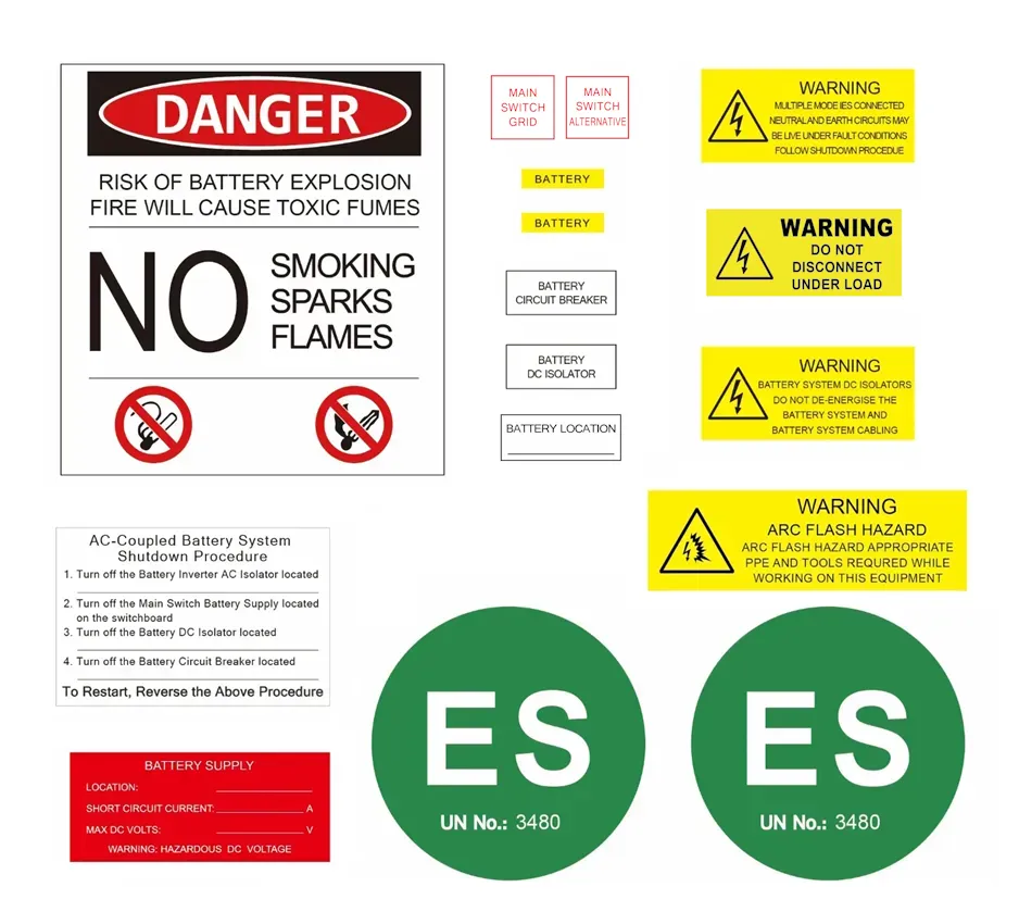 [LAB-SET-BAT-AC] AC-Coupled Battery Label Set