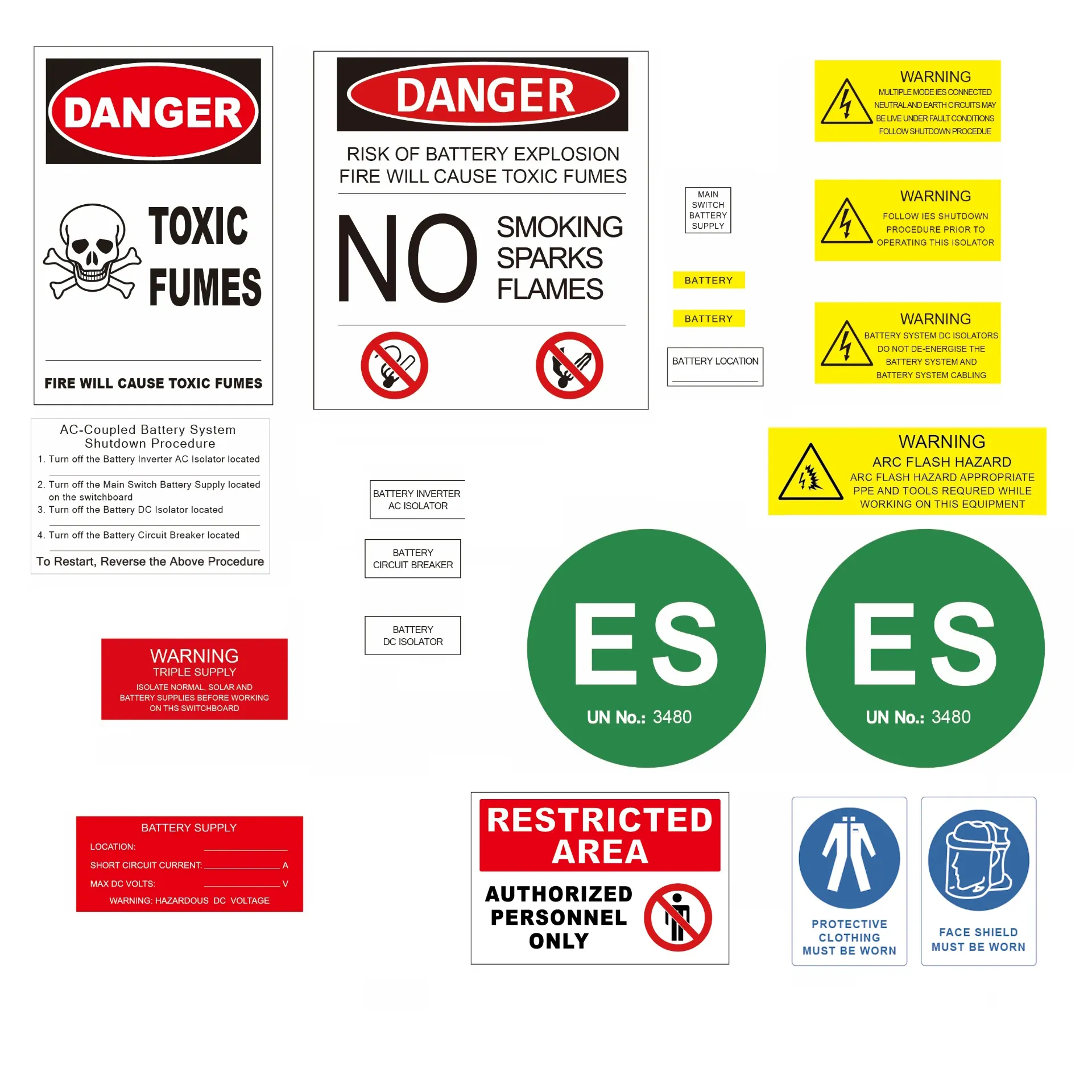 [LAB-SET-BAT-AC] AC-Coupled Battery Label Set