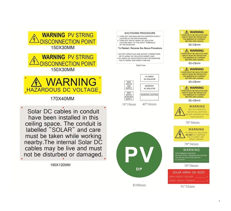 Solar Only Label Set