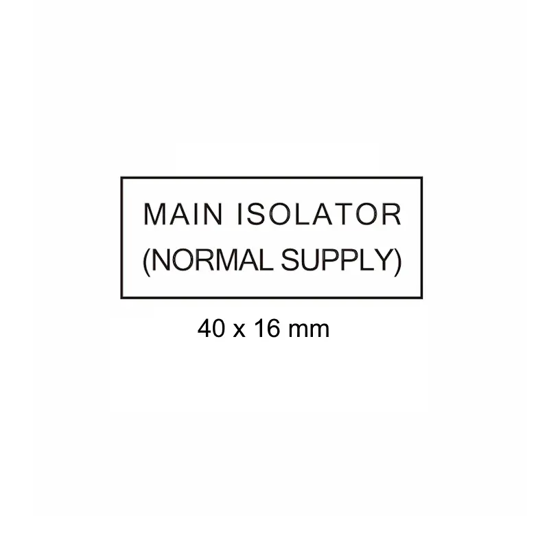 Main Isolator Normal Supply