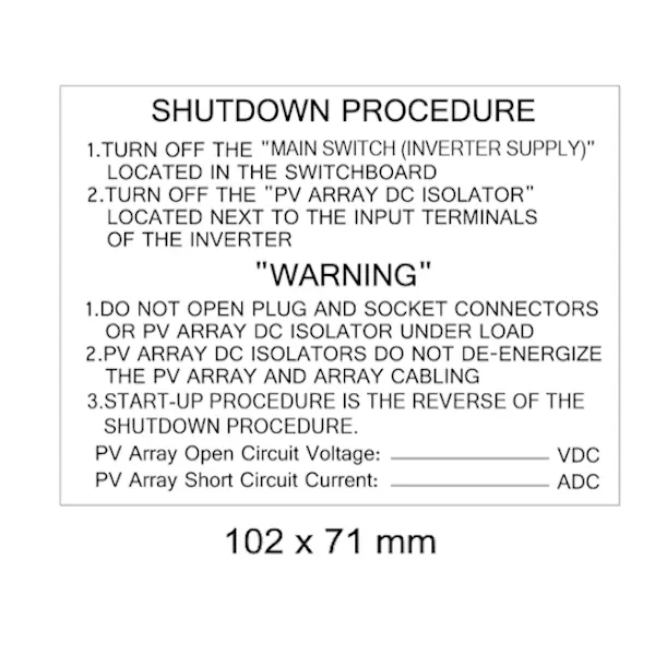 Shutdown Procedure