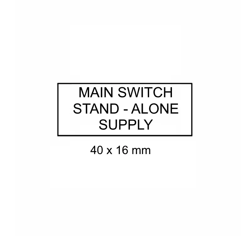 Main Switch Stand-Alone Supply