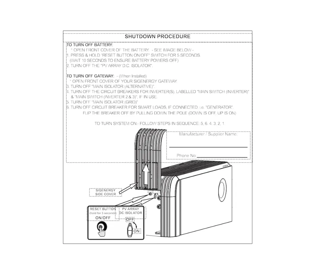 [LAB-W-SD-SIG] Shutdown Procedure - Sigenergy