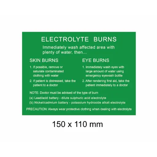 [LAB-G-EB] Warning Label, Electrolyte Burns