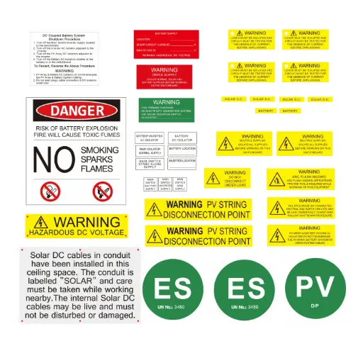[LAB-SET-BAT-DC] DC-Coupled Battery Label Set