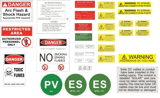 [LAB-SET-BT-DC] DC-Coupled Battery Label Set