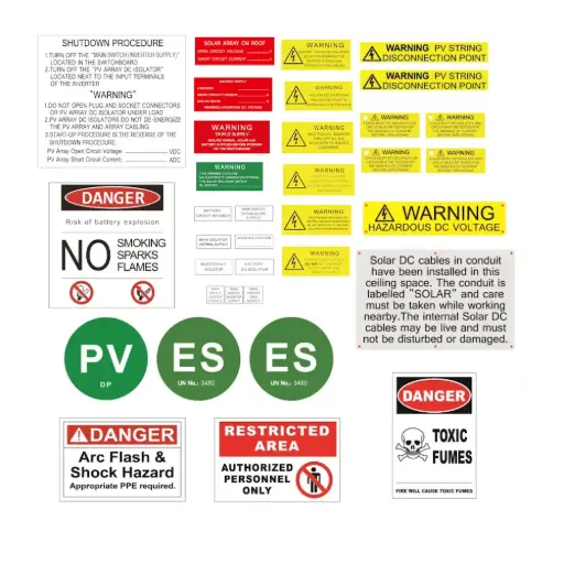 [LAB-SET-BT-DC] DC-Coupled Battery Label Set