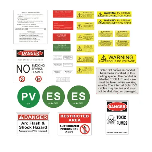 [LAB-SET-BT-DC] DC-Coupled Battery Label Set