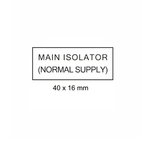 [LAB-W-MINS] Main Isolator Normal Supply