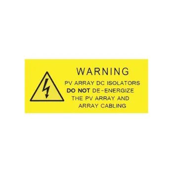 [LAB-Y-PVARRAY] DO NOT De-energize